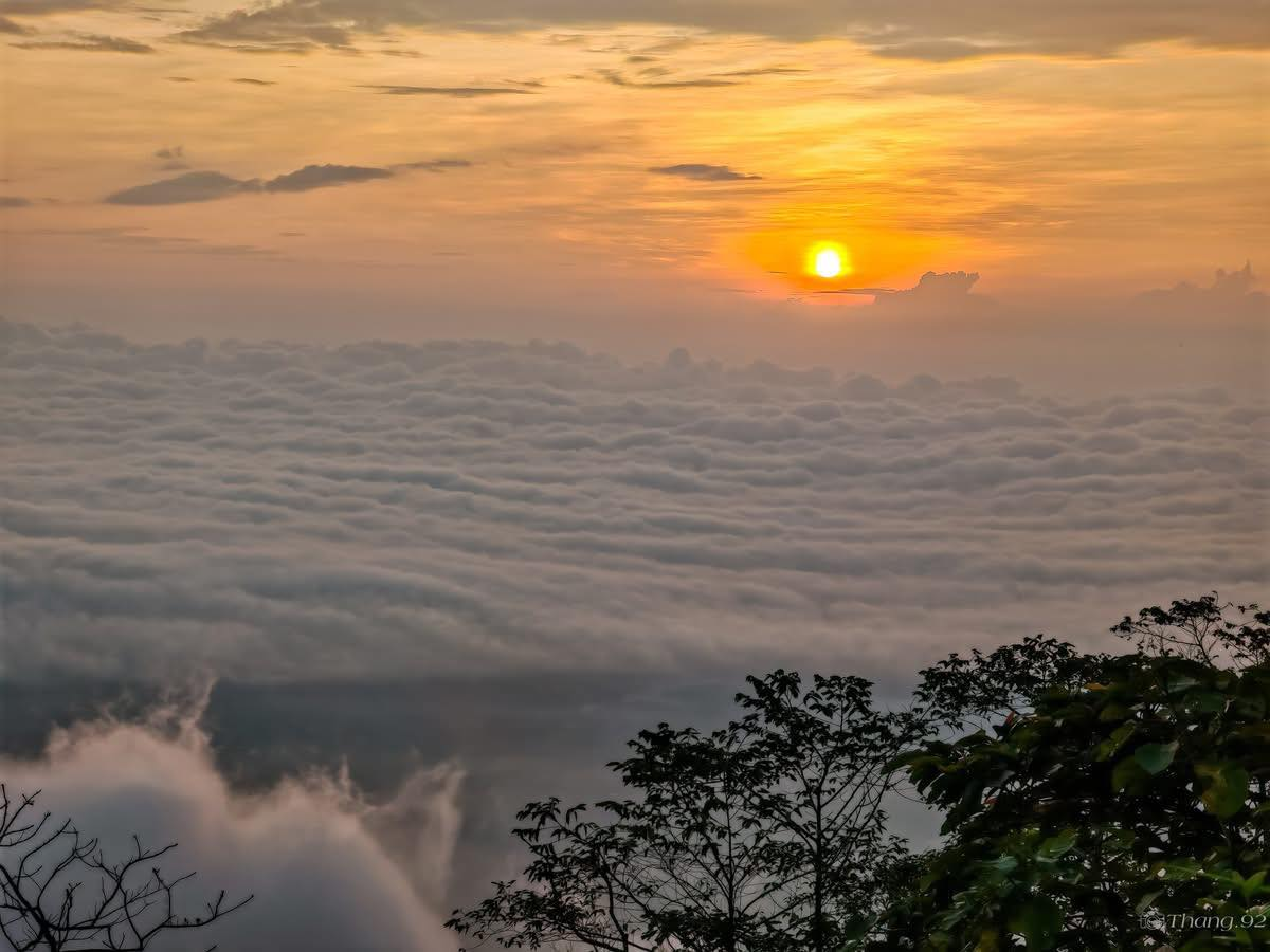 Khung cảnh bình minh hòa vào sương khói như chốn Bồng Lai 